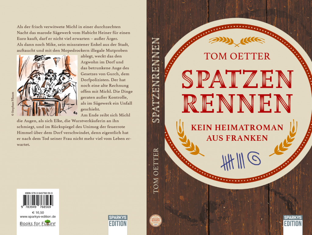 Cover Spatzenrennen Vorder- und Rückseite