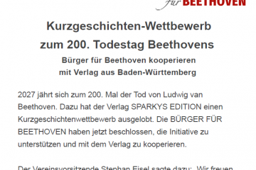 Screenshot der Pressemitteilung des Vereins für Beethoven